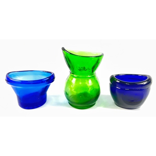 647 - A collection of five glass EYEBATHS including two on stands#223