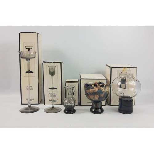 649 - WEDGWOOD CRYSTAL - all in original boxes to include a Rory candlelamp with nightlight, an Arthur can... 