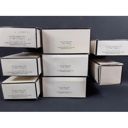 651 - WEDGWOOD CRYSTAL glasses, all in original boxes to include 3 x 2 of Philippe goblets, 1 x 2 of Theo ... 