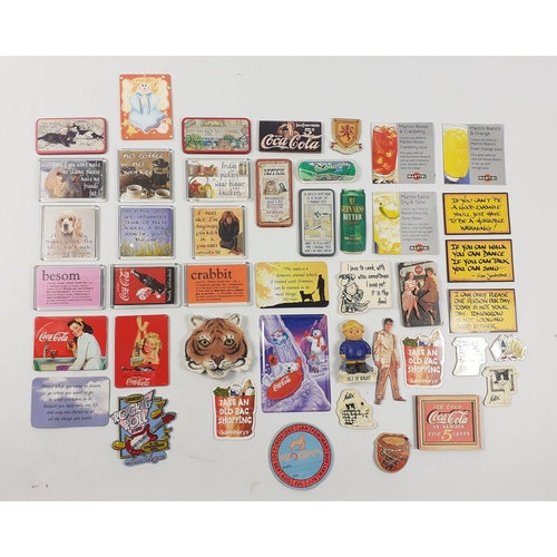 706 - An assortment of approximately 30 FRIDGE MAGNETS with amusing sayings to include 'No coffee, no work... 