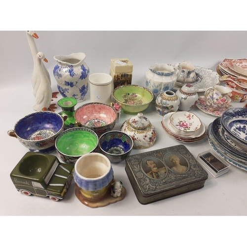 720 - A QUALITY mixed box with mostly 19th century ceramics to include Royal Albert Old Country Roses Pepp... 