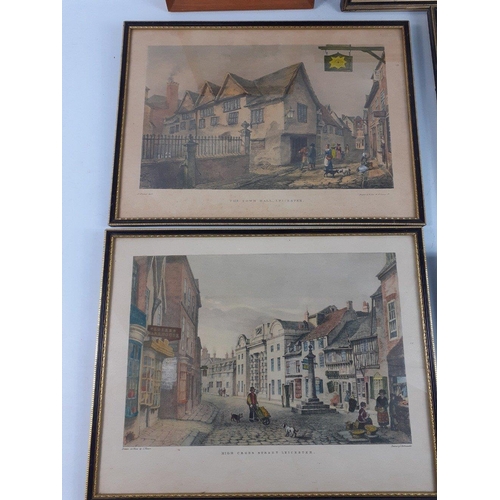 748 - A collection of prints to include High Cross Street Leicester and The Town Hall Leicester images dra... 