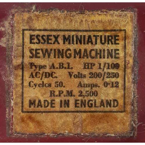 796 - A Vintage ESSEX Miniature electric-pedal sewing machine within its original carry case#372