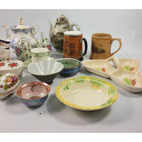 821 - 2 large boxes of mixed china and ceramics including WADE , DOULTON , TEAPOTS and VASES#397