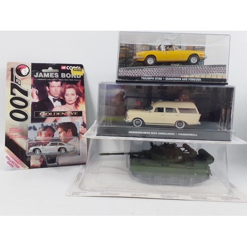 109 - JAMES BOND - a collection of seven 007 vehicles, sealed in boxes, to include Dragon Tank - Dr No, As... 