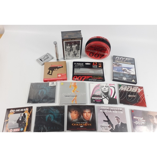 143 - JAMES BOND - a collection to include a zipped tin of 12 Ian Fleming novels on 36 CDs read by Rufus S... 