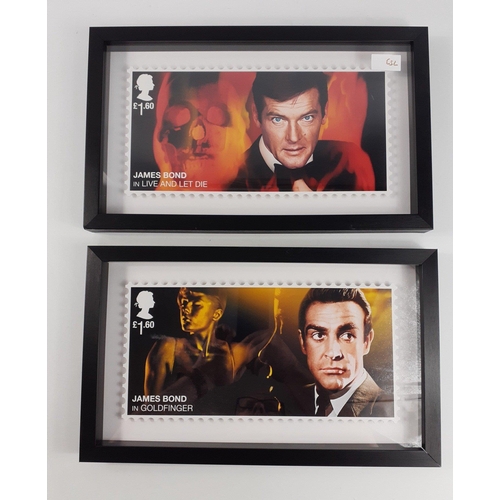 146 - JAMES BOND - Royal Mail limited edition 007 framed stamps to include Sean Connery (62/500) and Roger... 