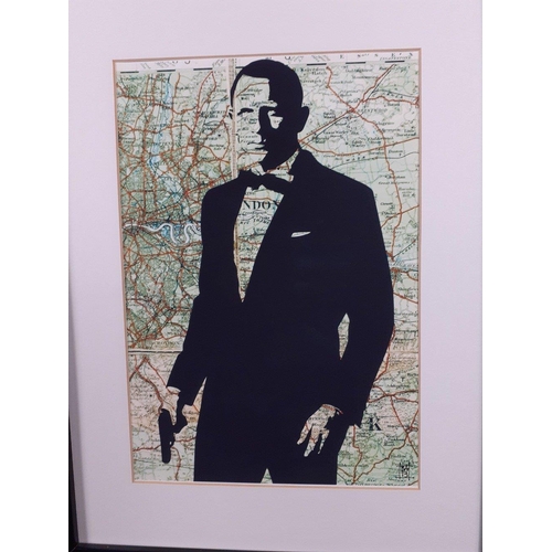 148 - A picture of Daniel Craig as James Bond by BARBARA ANDERSON (rrp £80) (frame size 43x32cm approx), p... 