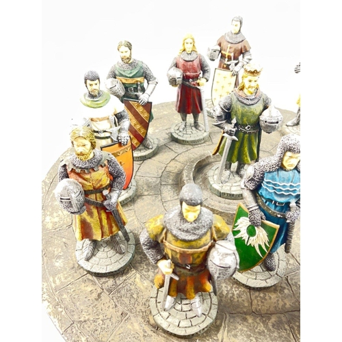 226 - IMPRESSIVE! KING ARTHUR and HIS KNIGHTS OF THE ROUND TABLE by SCULPTURE UK - all handmade models and... 