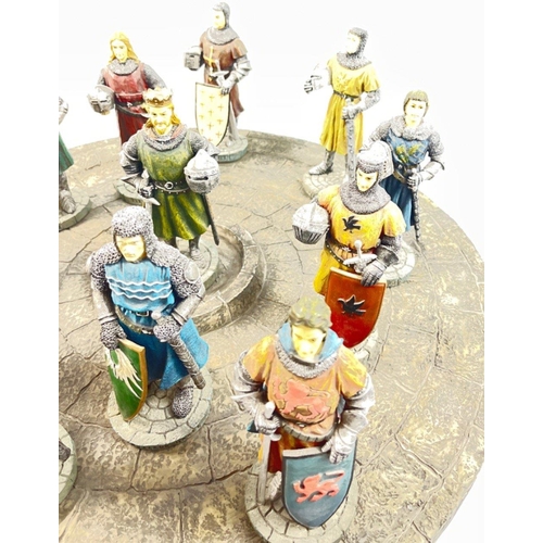 226 - IMPRESSIVE! KING ARTHUR and HIS KNIGHTS OF THE ROUND TABLE by SCULPTURE UK - all handmade models and... 