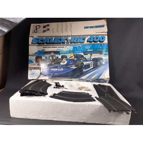 257 - A part 1979 SCALEXTRIC 400 set (C536) minus power unit but including 3 cars and multiple stretches o... 