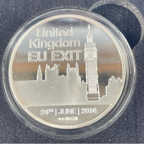 26 - A Brexit silver 1oz commemorative coin, a 2013 $20 fine silver autumn bliss, 2015 $20 fine silver su... 