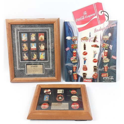 262 - COCA-COLA - two framed collections of pins to include the second NOSTALGIA PIN SET (1920-1963) limit... 