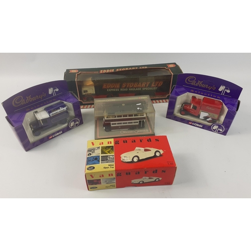 278 - Small lot of diecast models to include CORGI Edinburgh Corporation Bus, CORGI Cadburys Vans x2, VANG... 