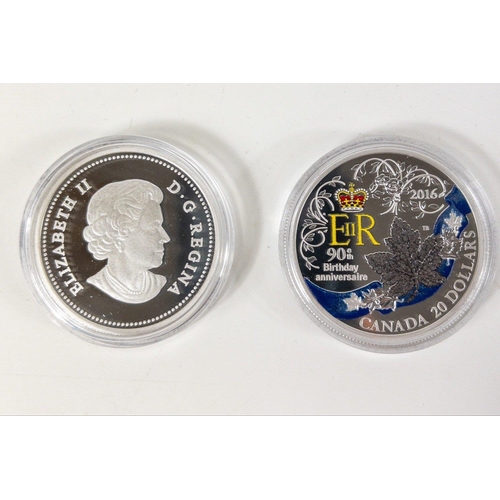 28 - A 2016 $20 Canadian Elizabeth II 90th birthday and an Australian kookaburra silver 2013 set of 2
THE... 