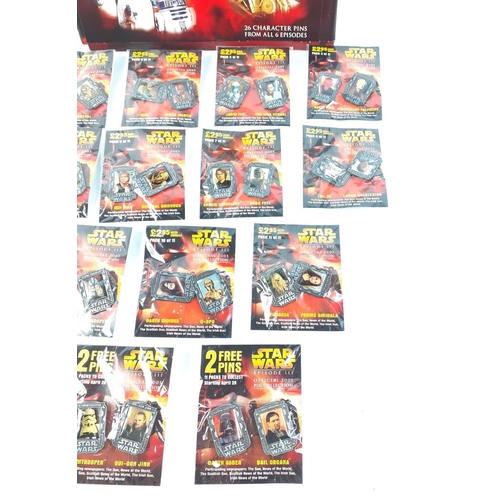 315 - STAR WARS - the official 2005 pin collection - complete and unopened with all 11 packs plus 2 free p... 