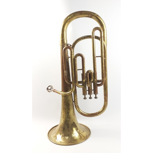 353 - A continental CORTON brass cornet (stamped 584640) made in Czechoslovakia, with a Conn 7C mouthpiece... 