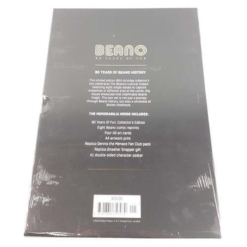 361 - BEANO - Beano 80 years of fun collector's box in black slip case containing 8 Beano comic reprints, ... 