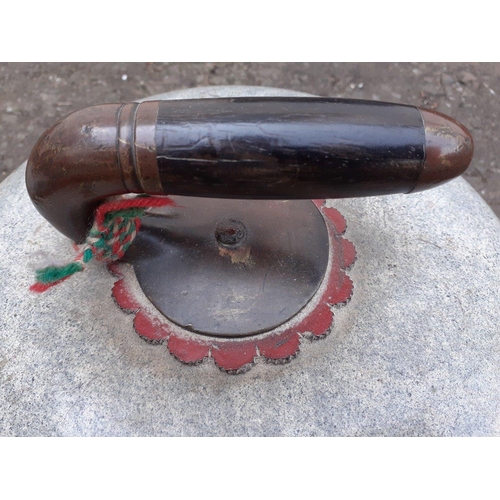 377 - A pair of highly collectable antique AILSA CRAIG curling stones complete with original brass handles... 