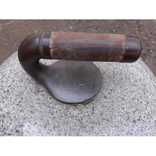 378 - A highly collectable antique AILSA CRAIG curling stone complete with original brass with ebony hardw... 