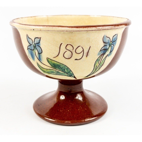 384 - A Scottish salt glaze stoneware Sugar Bowl dated 1891. Motto to reverse ''Be Canny Wi The Sugar'' A ... 