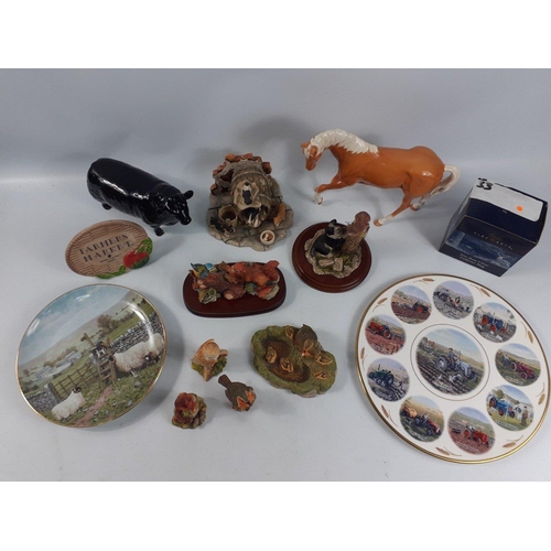 406 - A collection of animal figurines to include a dog in a barrel surrounded by cats (James Heriot 1972)... 