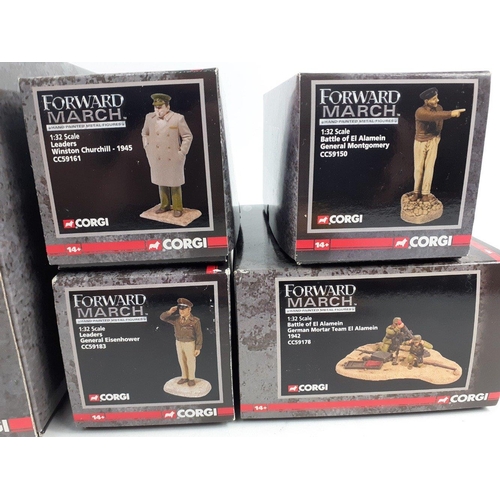 72 - CORGI FORWARD MARCH hand-painted metal figures to include 1:32 scale Battle of El Alamein British Ta... 