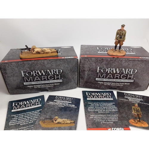 73 - CORGI FORWARD MARCH hand-painted metal figures to include 1:32 scale British Tank Crew Dismounted (C... 