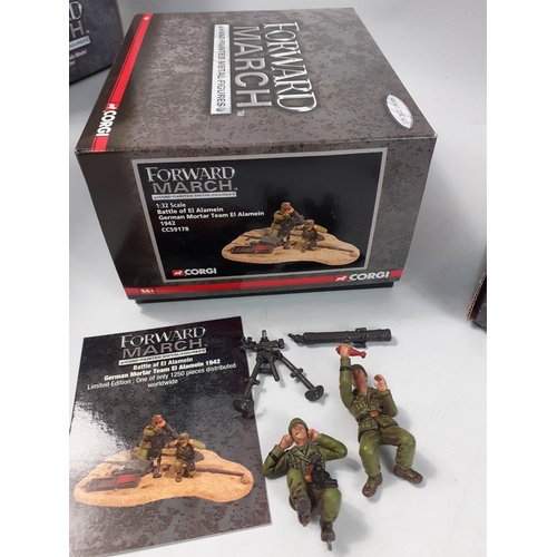 73 - CORGI FORWARD MARCH hand-painted metal figures to include 1:32 scale British Tank Crew Dismounted (C... 