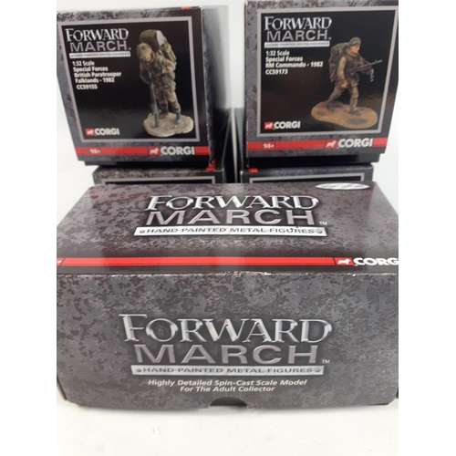 80 - CORGI FORWARD MARCH hand-painted metal figures to include 1:32 scale Special Forces 2 British paratr... 