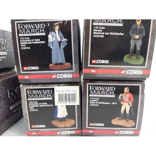 81 - CORGI FORWARD MARCH hand-painted metal figures to include 1:32 scale Heroes - x 4 Manfred von Richth... 