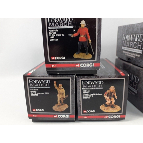 81 - CORGI FORWARD MARCH hand-painted metal figures to include 1:32 scale Heroes - x 4 Manfred von Richth... 