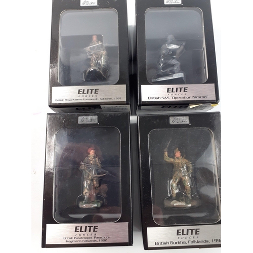 83 - Four boxed W BRITAIN Elite Forces figures each 54mm high,including British Royal Marine, Commando Fa... 