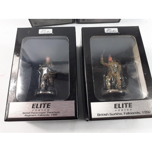 83 - Four boxed W BRITAIN Elite Forces figures each 54mm high,including British Royal Marine, Commando Fa... 