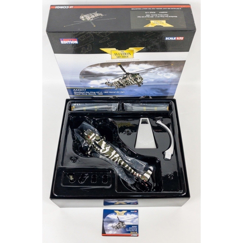 87 - CORGI limited edition (scale 1:72 ) Westland Sea King HC-4 - 845 Naval Air Sq Bosnia 1996 - AA33417 ... 