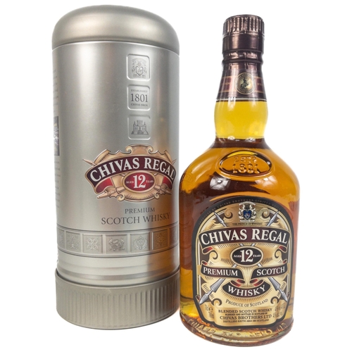 503 - CHIVAS REGAL Premium Scotch Whisky Aged 12 Years in tin of issue. The item is sold as described and ... 