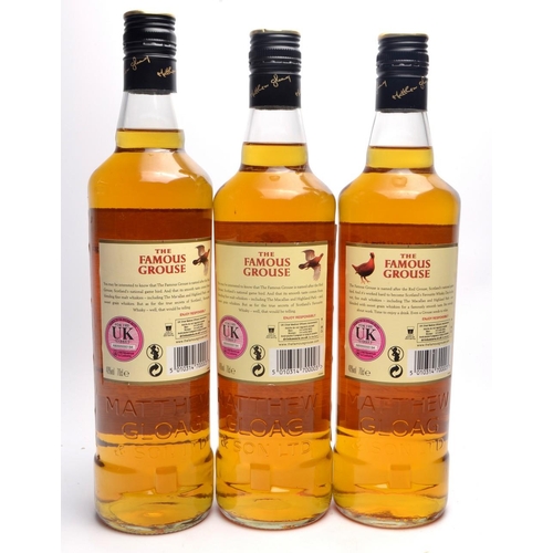 542 - THE FAMOUS GROUSE 70cl x3 bottles - bottle sealed - and all in good condition.
Bottles came from a p... 