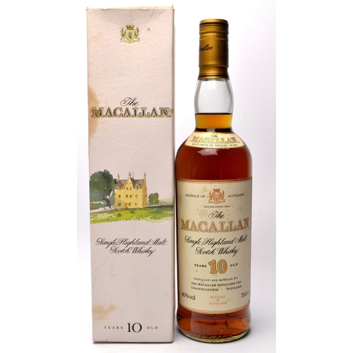 565 - THE MACALLAN 10 Year Old 70cl 40% Vol within white liveried presentation box  - seal intact - good c... 