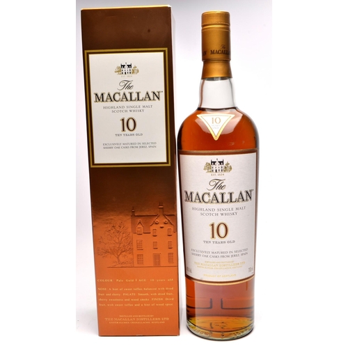 570 - MACALLAN 10 Year Old Malt Whisky 70cl within its original 'bronze coloured box' - seal intact - good... 