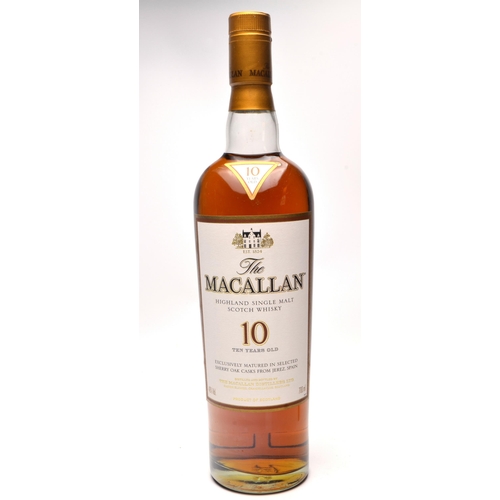 571 - MACALLAN 10 Year Old Malt Whisky 70cl within its original 'Bronze Coloured Box' - seal intact - good... 