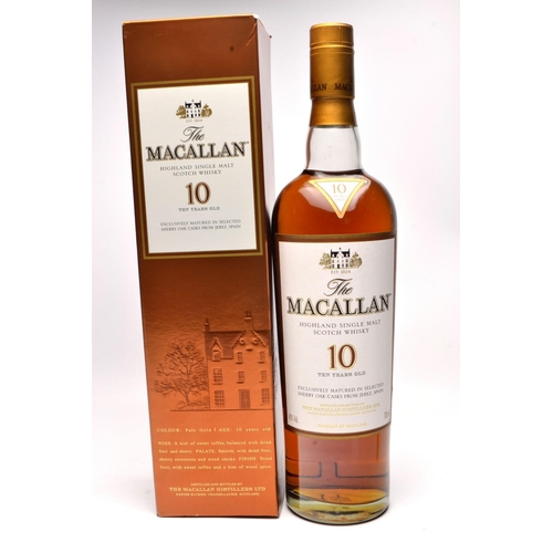 571 - MACALLAN 10 Year Old Malt Whisky 70cl within its original 'Bronze Coloured Box' - seal intact - good... 