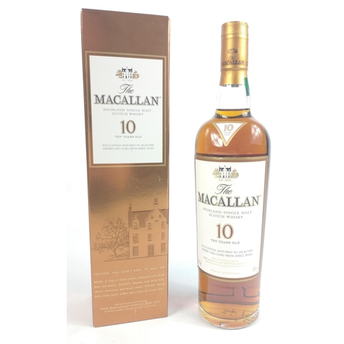 574 - A 70cl bottle of the MACALLAN 10 years old. The item is sold as described and we do not accept liabi... 