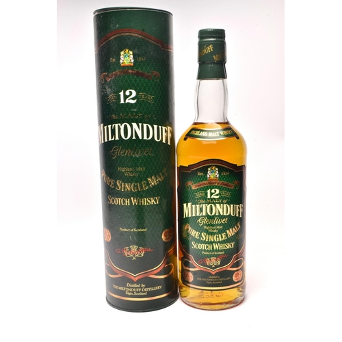 577 - QUITE RARE THESE DAYS! 'MILTONDUFF' by GLENLIVET 12 Year Old Malt Whisky 70cl within original green ... 