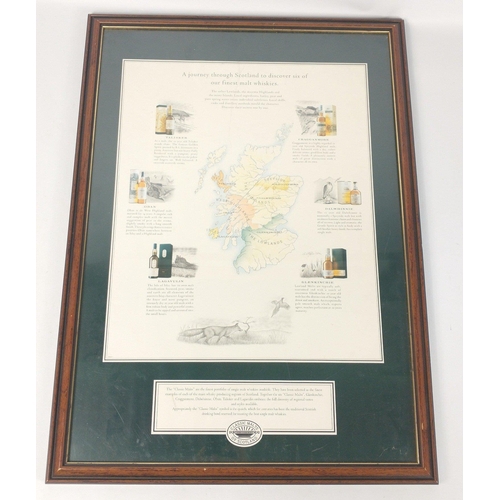 655 - CLASSIC MALTS OF SCOTLAND framed poster 65cm x 45cm#181