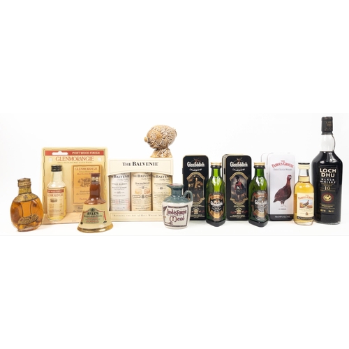 665 - A selection of MINIATURES and a 20cl bottle of LOCH DHU -The Black Whisky the miniatures to include ... 