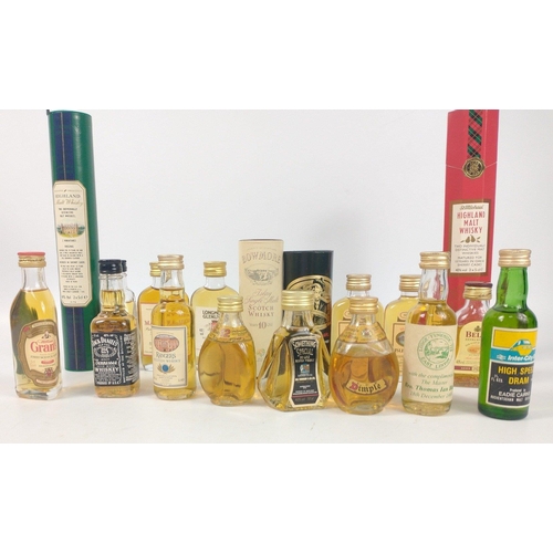 667 - A collection of Scottish whisky miniatures to include malts - a bottle of BOWMORE 10 year old single... 