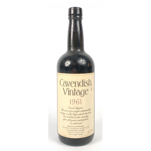 683 - CAVENDISH VINTAGE 1961 Vin De Liqueur, a South African wine matured in Oak for 25 years prior to bei... 