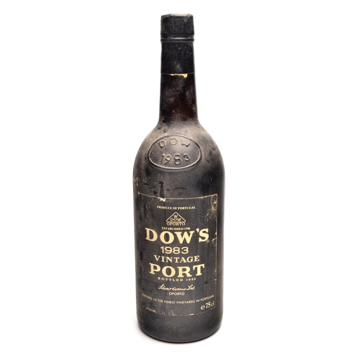 692 - A bottle of DOWS VINTAGE PORT 75cl 1983 seal intact and discovered in an old cellar cupboard complet... 