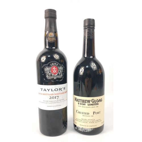 698 - Two bottles of PORT a vintage Matthew Gloag & Son CRUSTED PORT bottled in 1985 and a 2017 bottle... 