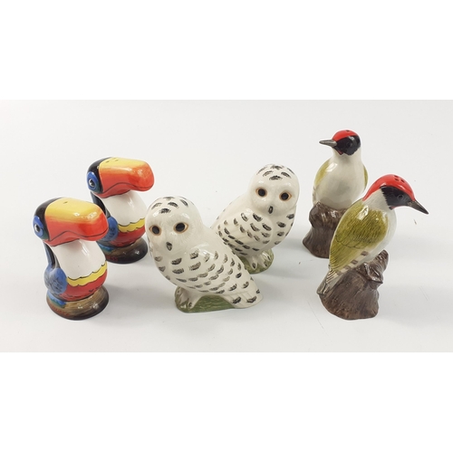 146 - GUINNESS HERITAGE (G0075) toucan salt & pepper set, a QUAIL woodpecker salt & pepper set, an... 